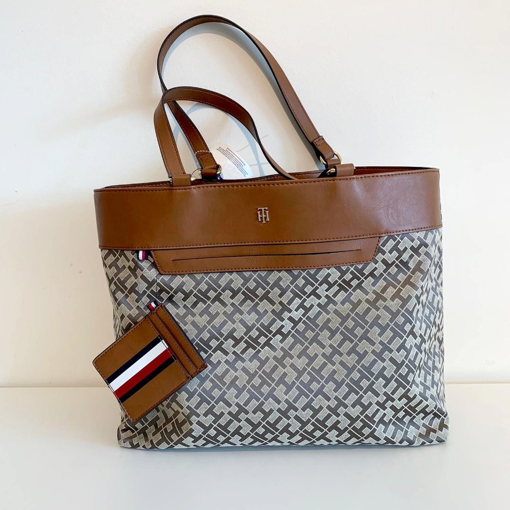 Tommy Hilfiger Shopper Purse W Pouch Shoulder Bag - Picture 1 of 7